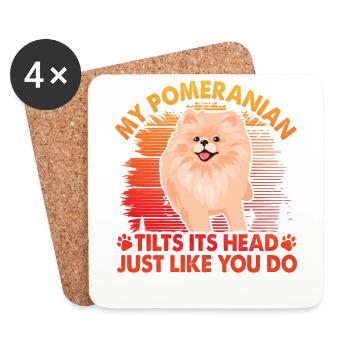 My Pomeranian tilts his head just like you do - Untersetzer (4er-Set) - Weiß - Vorne