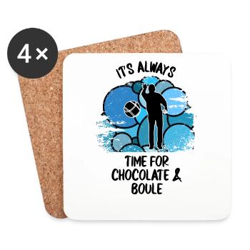 Boule Petanque Boccia Boules Chocolate - Coasters (set of 4) - white - Front