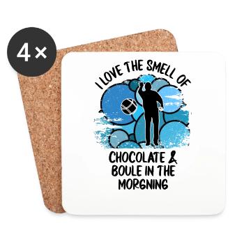 Boule Petanque Boccia Boules Chocolate - Coasters (set of 4) - white - Front