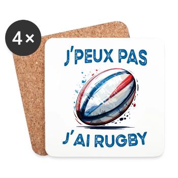I can't I have rugby funny rugby player humor design - Coasters (set of 4) - white - Front