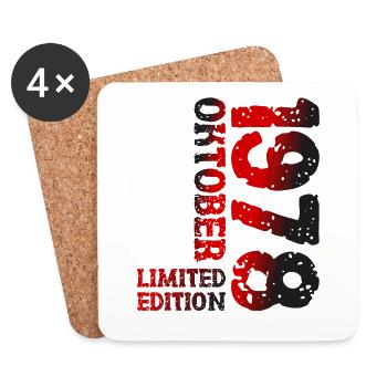 1978 Oktober Limited Edition 45. Geburtstag Deko - Untersetzer (4er-Set) - Weiß - Vorne