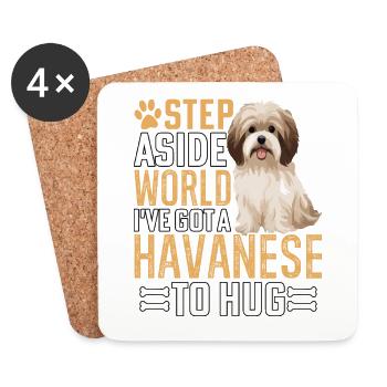 J’ai un bichon havanais dans mes bras - Dessous de verre (lot de 4) - blanc - Devant