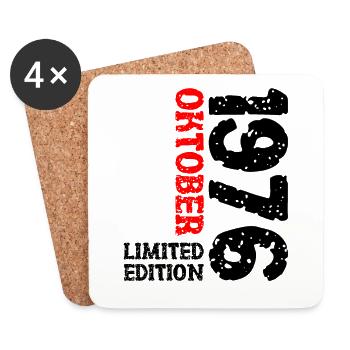 1976 Oktober Limited Edition 47. Geburtstag Deko - Untersetzer (4er-Set) - Weiß - Vorne