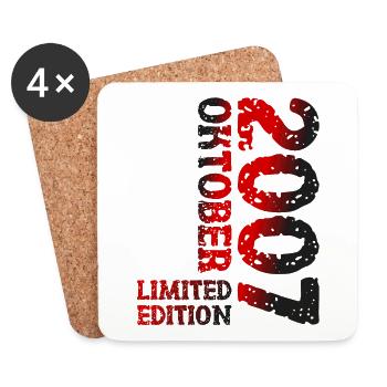 2007 Oktober Limited Edition 16. Geburtstag Deko - Untersetzer (4er-Set) - Weiß - Vorne