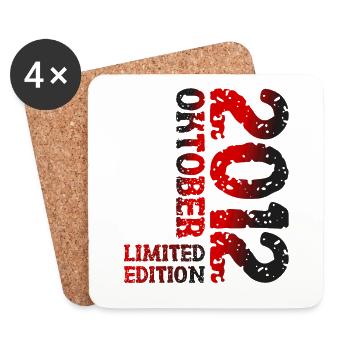 2012 Oktober Limited Edition 11. Geburtstag Deko - Untersetzer (4er-Set) - Weiß - Vorne