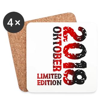 2018 Oktober Limited Edition 5. Geburtstag Deko - Untersetzer (4er-Set) - Weiß - Vorne
