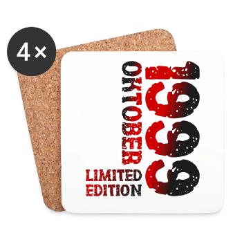 1999 Oktober Limited Edition 24. Geburtstag Deko - Untersetzer (4er-Set) - Weiß - Vorne