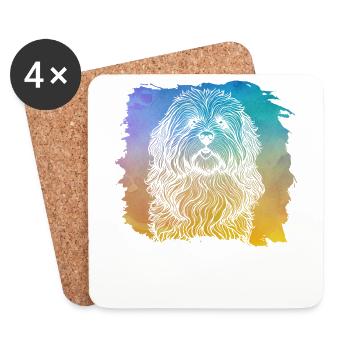 Havanais rétro - Dessous de verre (lot de 4) - blanc - Devant