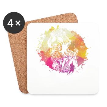 Havanais rétro - Dessous de verre (lot de 4) - blanc - Devant