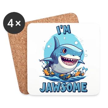Amateur De Grand Requin Blanc Cadeau Garçon - Dessous de verre (lot de 4) - blanc - Devant