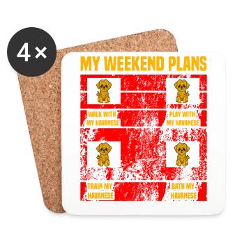 My Weekend plans Havaneser - Untersetzer (4er-Set) - Weiß - Vorne
