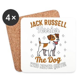 Jack Russell Terrier the dog who never quits - Untersetzer (4er-Set) - Weiß - Vorne
