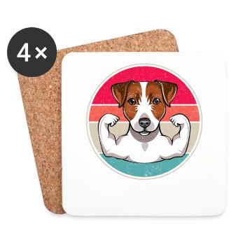 Jack Russell Terrier - Dessous de verre (lot de 4) - blanc - Devant