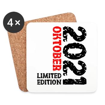 2021 Oktober Limited Edition 2. Geburtstag Deko - Untersetzer (4er-Set) - Weiß - Vorne