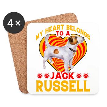 My Heart belongs to a Jack Russell - Untersetzer (4er-Set) - Weiß - Vorne