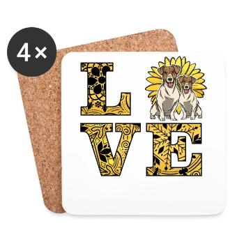 Jack Russell Love - Untersetzer (4er-Set) - Weiß - Vorne