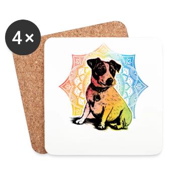 Jack Russell Retro - Untersetzer (4er-Set) - Weiß - Vorne