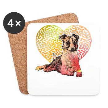 Jack Russell Terrier - Dessous de verre (lot de 4) - blanc - Devant