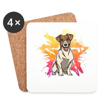 Jack Russell - Coasters (set of 4) - white - Front