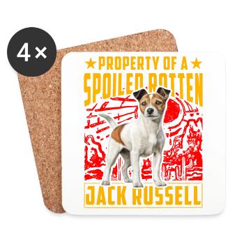 Property of a spoiled rotten Jack Russell - Coasters (set of 4) - white - Front
