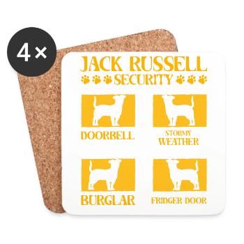 Jack Russell Security - Untersetzer (4er-Set) - Weiß - Vorne