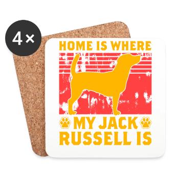 Home is where my Jack Russell is - Untersetzer (4er-Set) - Weiß - Vorne