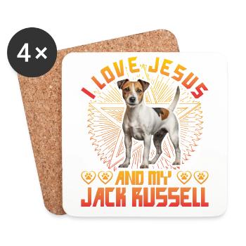 I love Jesus and my Jack Russell - Untersetzer (4er-Set) - Weiß - Vorne