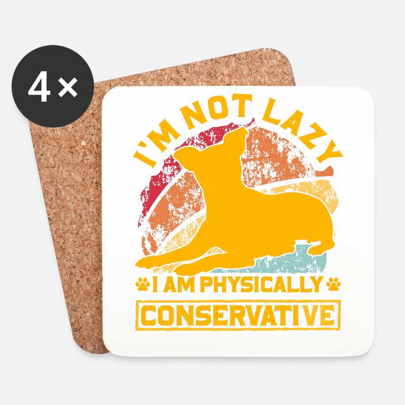 I'm not lazy I am physically Jack Russell - Untersetzer (4er-Set) - Weiß