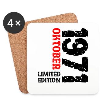 1971 Oktober Limited Edition 52. Geburtstag Deko - Untersetzer (4er-Set) - Weiß - Vorne