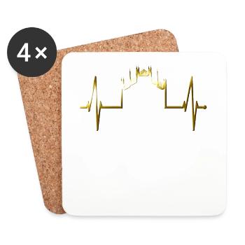 Milan Skyline Italy Heartbeat Fan Love Milano - Coasters (set of 4) - white - Front