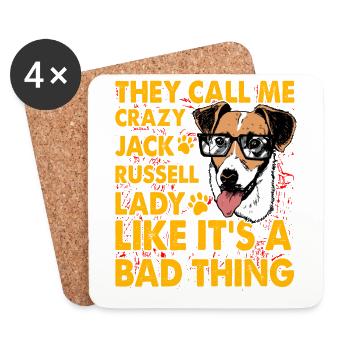 Jack Russell Lustiger Spruch - Untersetzer (4er-Set) - Weiß - Vorne