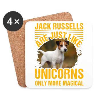 Jack Russells are just like unicorns only more - Coasters (set of 4) - white - Front