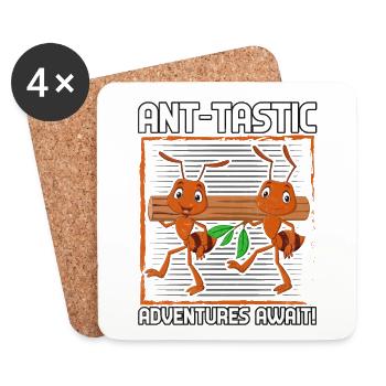 Ant-tastic adventures await - Coasters (set of 4) - white - Front