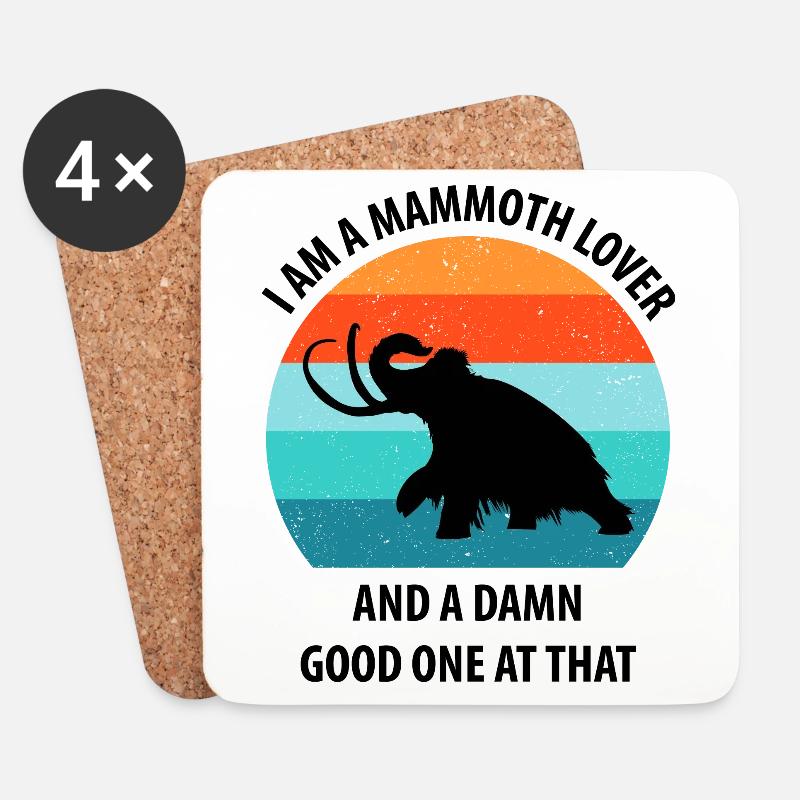 Lustiges Mammut Steinzeit Eiszeit Design Urzeit - Untersetzer (4er-Set) - Weiß
