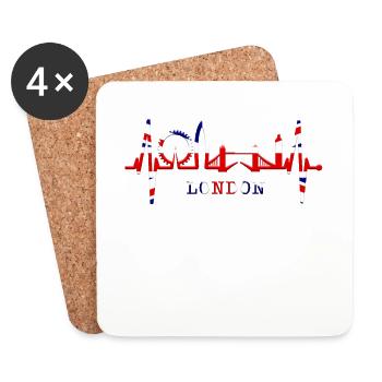 London Heartbeat Skyline England Fan UK Heart Love - Coasters (set of 4) - white - Front