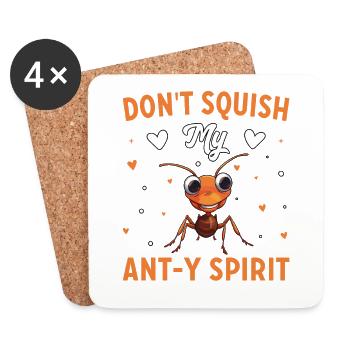 Don't squish my ant-y Spirit - Coasters (set of 4) - white - Front