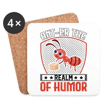 Ant-er le royaume de l'humour - Dessous de verre (lot de 4) - blanc - Devant