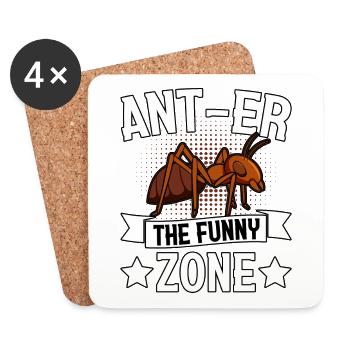 Ant-er la drôle de zone - Dessous de verre (lot de 4) - blanc - Devant