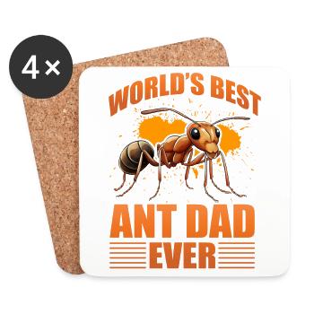 World's best Ant Dad ever - Coasters (set of 4) - white - Front