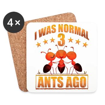J'étais normal il y a 3 fourmis - Dessous de verre (lot de 4) - blanc - Devant