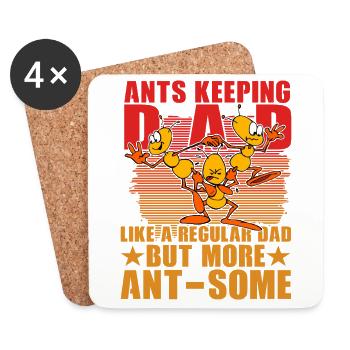Ants keeping Dad like a regular dad but more Ant - Coasters (set of 4) - white - Front