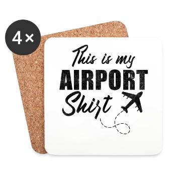 Urlaub Reisen Zitat - This Is My Airport - Untersetzer (4er-Set) - Weiß - Vorne