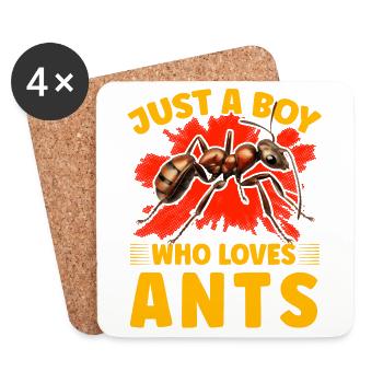 Juste un garçon qui aime les fourmis - Dessous de verre (lot de 4) - blanc - Devant