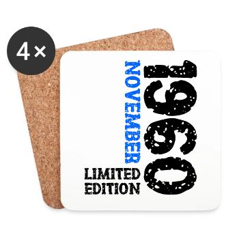 1960 ' s novembre Limited Edition 63e anniversaire décoration - Dessous de verre (lot de 4) - blanc - Devant