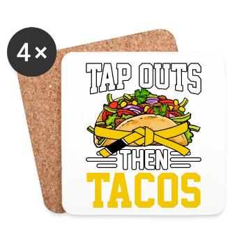 Tapez sur les sorties, puis sur les tacos, BJJ - Dessous de verre (lot de 4) - blanc - Devant