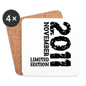 2011 Novembre Édition Limitée 12e Anniversaire Décoration - Dessous de verre (lot de 4) - blanc - Devant