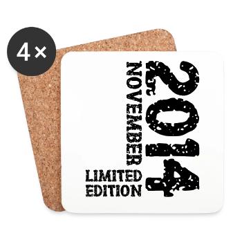 2014 November Limited Edition 9. Geburtstag Deko - Untersetzer (4er-Set) - Weiß - Vorne