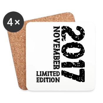 2017 November Limited Edition 6th Birthday Decoration - Coasters (set of 4) - white - Front