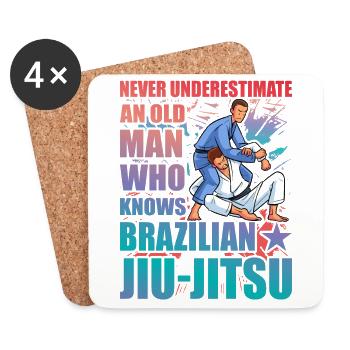 Jiu-Jitsu brésilien dicton drôle - Dessous de verre (lot de 4) - blanc - Devant