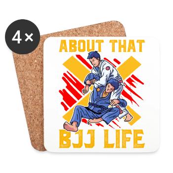 About that BJJ Life Brazilian Jiu-Jitsu - Coasters (set of 4) - white - Front